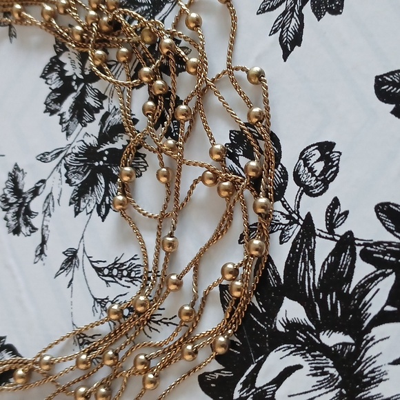 MONET Vintage Feminine Elegant Goldtone Mini Bead Multi-Strand Choker  Necklace - Picture 4 of 10